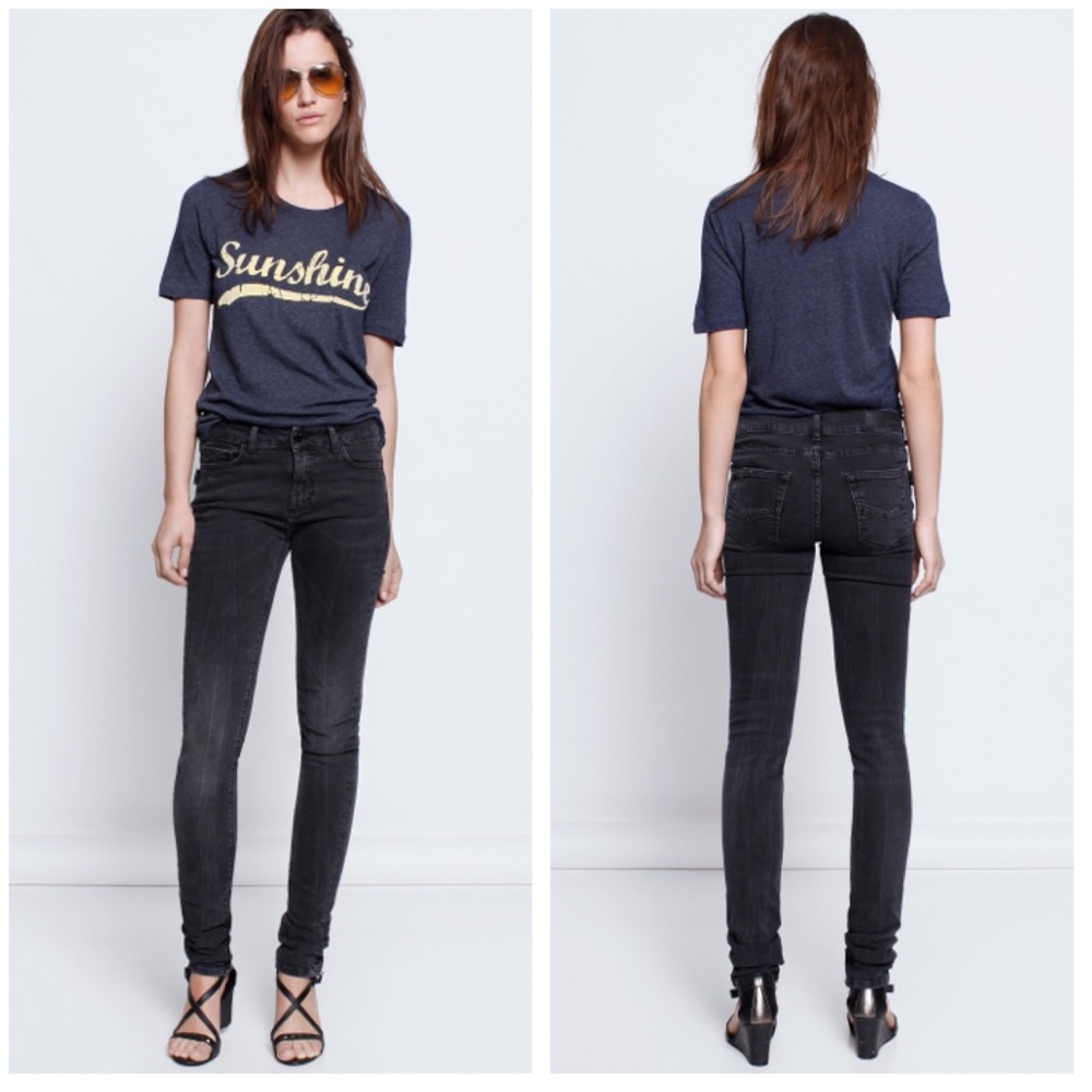 NEW Zadig and Voltaire grey skinny jeans stretch